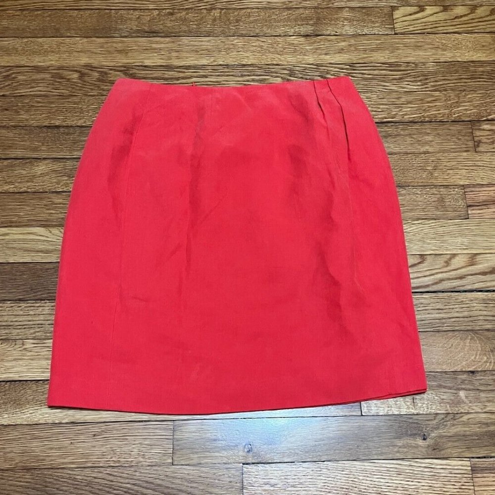 NWT Josephine Chaus Womens Mini Skirt Size 12 Silk Linen Salmon Pink NWT $88